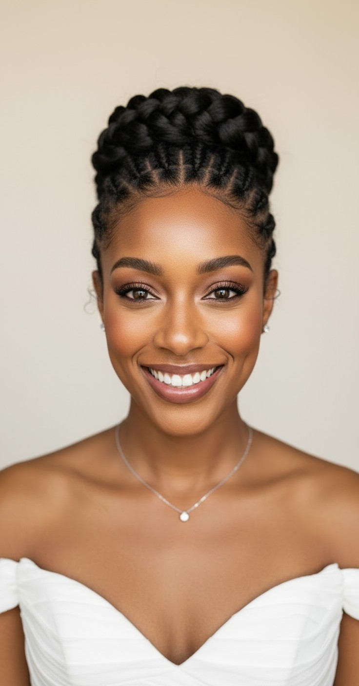 After French Braid Wedding Updo